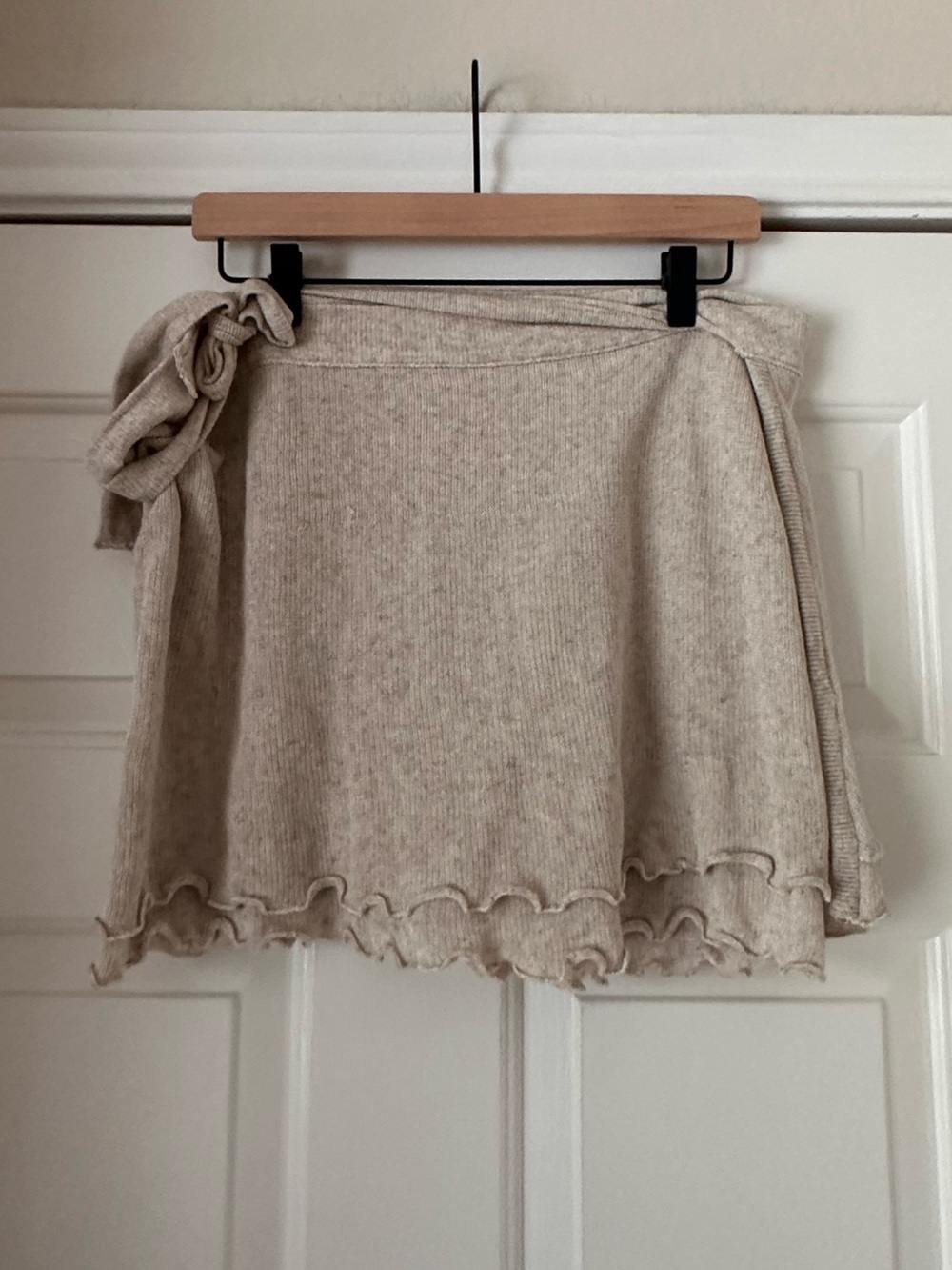Free People Beach Cream Knit Wrap Skirt
